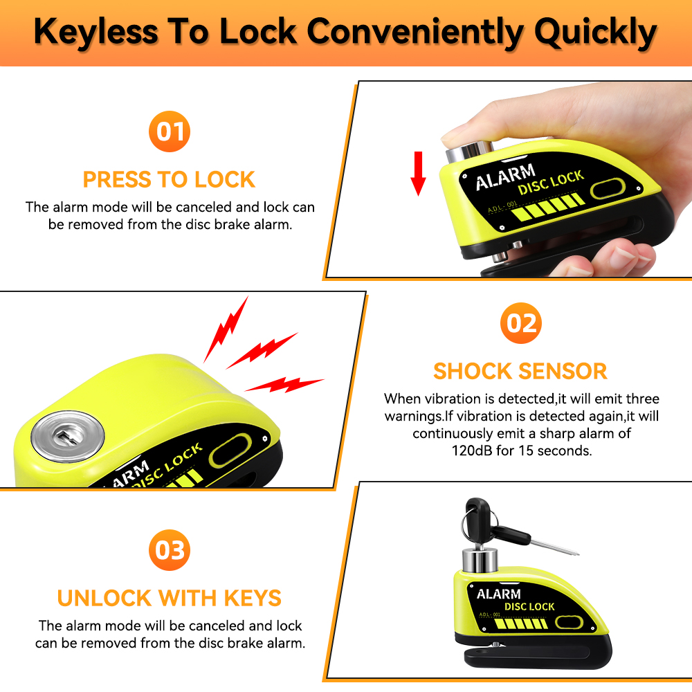 New Bike Motorcycle Alarm Disc - Commuter Bike Lock ulasan dan harga